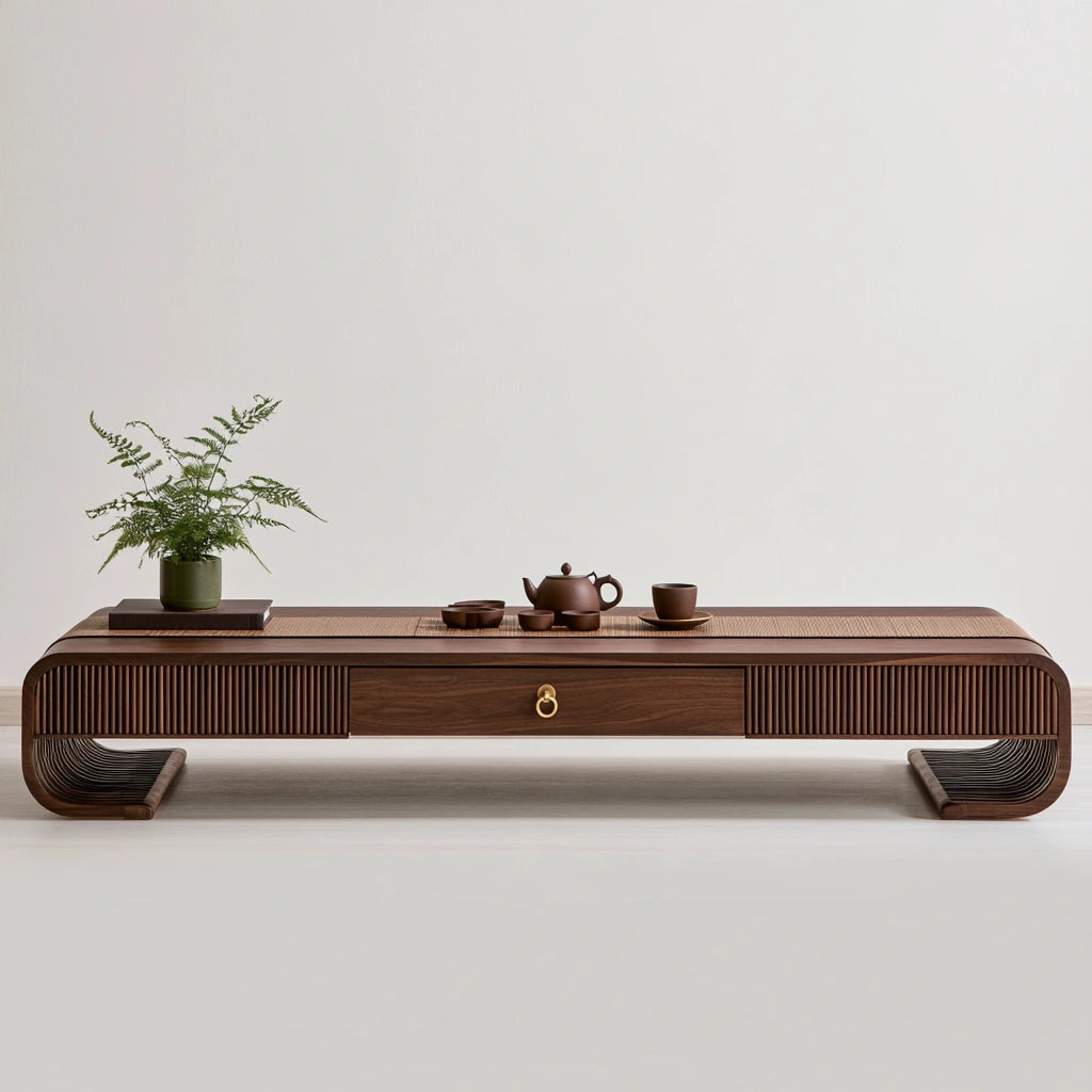 Table basse en bois, coloris brun foncé