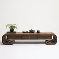 Table basse en bois, coloris brun foncé