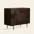 Meuble de rangement en bois, coloris brun foncé