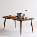 Table à manger rectangulaire en bois, coloris brun foncé