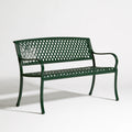 Banc de jardin avec dossier en métal, coloris vert foncé