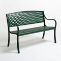 Banc de jardin avec dossier en métal, coloris vert foncé